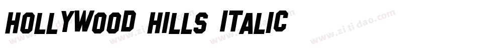 Hollywood Hills Italic字体转换